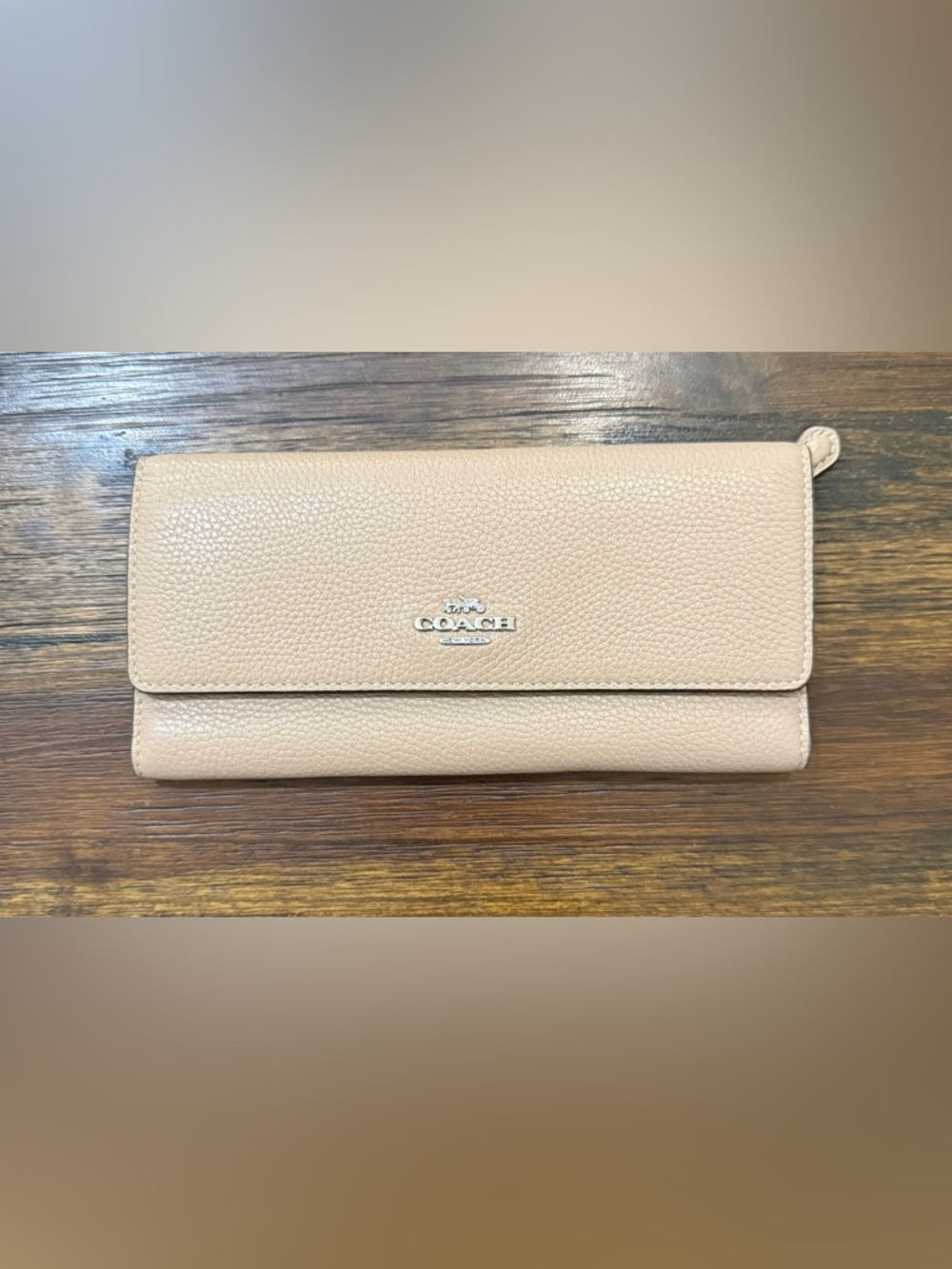 Coach Tri-fold Pebbled Leather Wallet